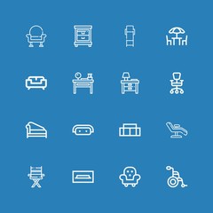 Editable 16 armchair icons for web and mobile