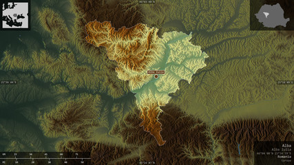 Alba, Romania - composition. Relief