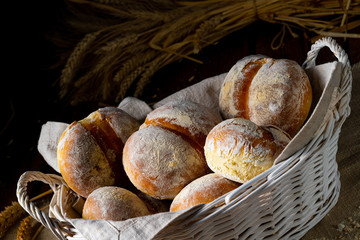 Homemade wheat rolls for breakfast
