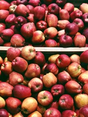 Red apples harvest top view for food wallpapers