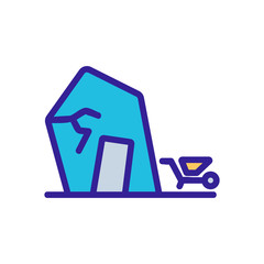 triangular roof shed icon vector. triangular roof shed sign. color symbol illustration