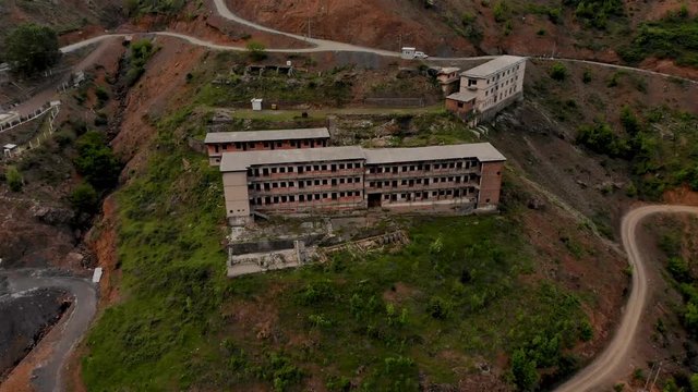 Historic remembrance buildings of notorious labor camp in Spac, Albania where political prisoners suffer sentence