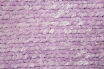  Lilac fabric with large knitted fibers closeup background