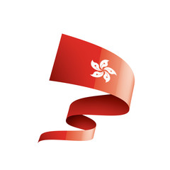 Hong Kong flag, vector illustration on a white background