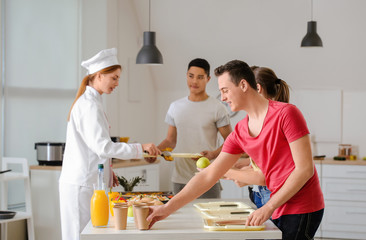Pupils visiting school canteen to have lunch