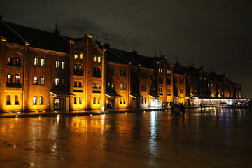 histrical brick warehouse in Yokohama