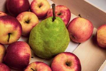 red apples and pears
