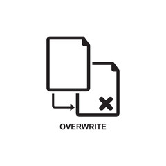 OVERWRITE ICON , REPLACEMENT ICON VECTOR