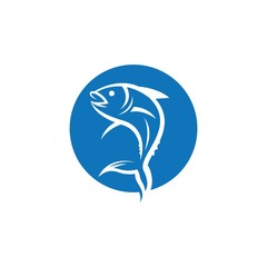 Naklejka premium Fish logo template icon