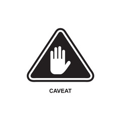 Obraz premium CAVEAT ICON , STOP ICON VECTOR