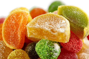 Sweet dessert colorful fruit jelly candy.