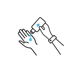 Use hand sanitizer icon vector illustration .personal hygiene concept icon. 