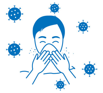 Sneeze icon - Use Tissue and elbow while Sneezing