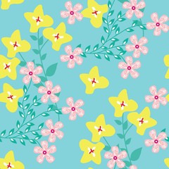 Seamless Pattern With Floral Motifs able to print for cloths, tablecloths, blanket, shirts, dresses, posters, papers.