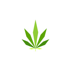 creative modern cannabis CBD marijuana hemp leaf logo design