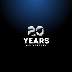20 Years Anniversary White Number Vector Design