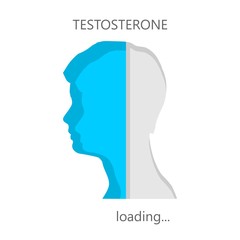 Hormone testosterone level measuring scale. Health care concept illustration. Progress or loading bar.
