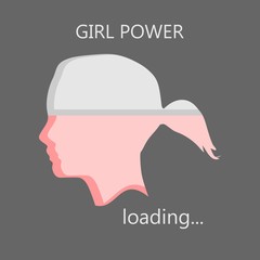 Girl power measuring concept. Progress or loading bar.