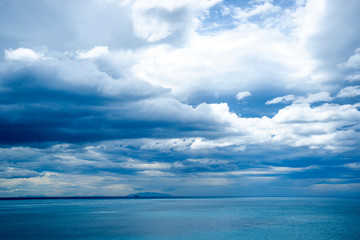 Naklejka na ściany i meble Amazing cloudy day on Tuscany seaside Italy
