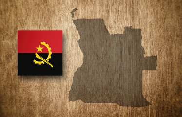 Map and flag of Angola.