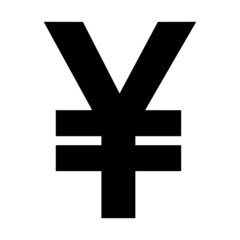 Obraz premium Chinese and Japanese currency black icon. Vector illustration of the Yen / Yuan currency symbol isolated on white background