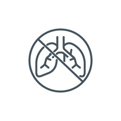 illness pneumonia lungs single line icon isolated on white. Perfect outline symbol medical treatment Coronavirus Covid 19 pandemic banner. Quality design element lung disease with editable Stroke