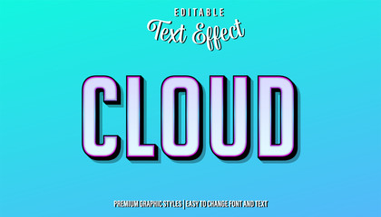 Cloud White Style Editable Text Effect Premium EPS
