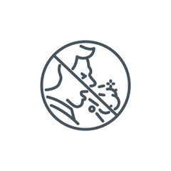 head of sick man coughing without a mask single line icon isolated on white. Perfect outline symbol Signs and symptoms Coronavirus Covid 19 pandemic banner. Quality design element with editable Stroke