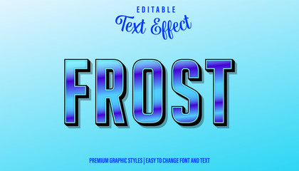 Frost Blue Style Editable Text Effect Premium EPS