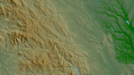 Suceava, Romania - outlined. Physical