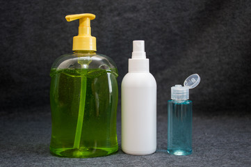 bottle of liquid soap and antiseptic