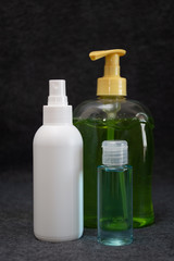 bottle of liquid soap and antiseptic