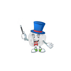 Talented fibrobacteres Magician cartoon mascot design style