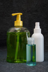 bottle of liquid soap and antiseptic
