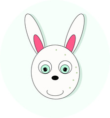 Bunny face vector illustration. Illustration of bunny smiling face