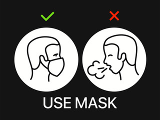 Use mask banner. Coronavirus protection campaign