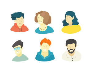 People isolated on white background. Comic style illustration