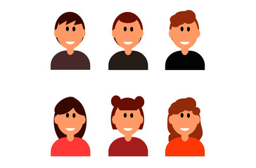 Set of people faces
