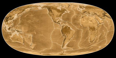 Mcbryde-Thomas (90W), sepia, tectonic plates