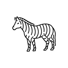 Fototapeta na wymiar Black line icon for zebra