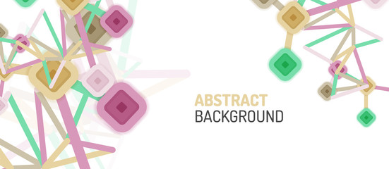 Abstract square dot connections, flat style multicolored geometric background for Wallpaper, Banner, Background, Card, Book Illustration, landing page or poster design