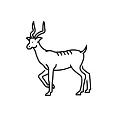Black line icon for antelope