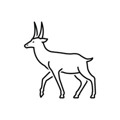 Black line icon for deer
