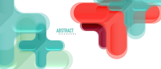 Glossy multicolored plastic style cross composition, x shape design, techno geometric modern abstract background. Trendy abstract layout template
