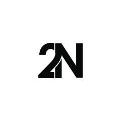 2n letter original monogram logo design