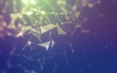 Abstract background. Molecules technology with polygonal shapes, connecting dots and lines....