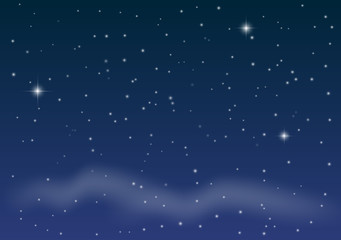 Obraz na płótnie Canvas Sky in the Starry night vector illustration