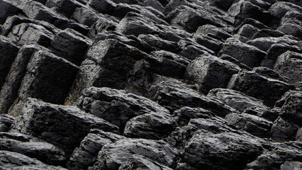 Beautiful texture of basalt pillars 