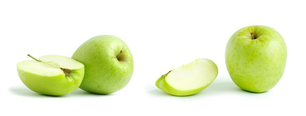 fresh green apple isolated on a white