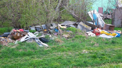 Illegal garbage in nature.